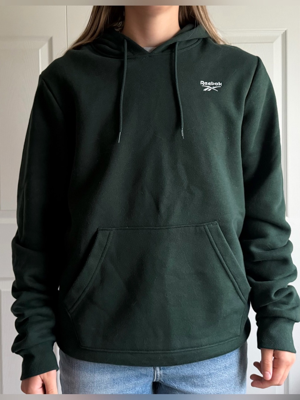 Reebok Men's Forest Green Hooded Pullover Sweatshirt
